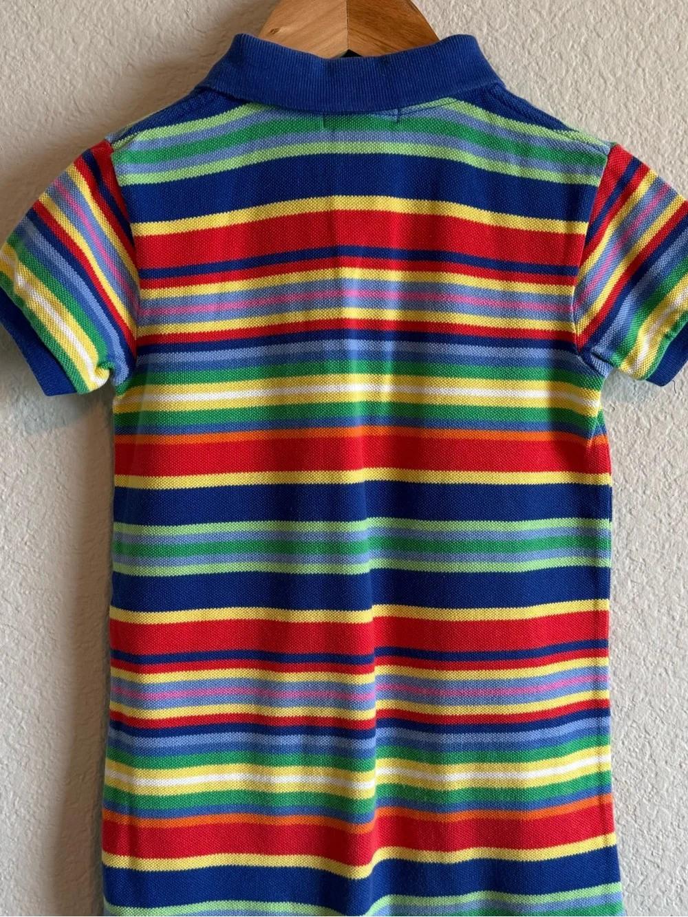 Polo by Ralph Lauren Cotton Multi-Stripe Short Sleeve Polo Romper Blue Red Green